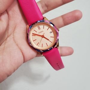 ‼️SALE‼️New! FOSSIL Adalyn Date Pink Leather Watch